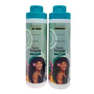KIT SHAMPOO (1L) E CONDICIONADOR (800ML) KERABRASIL GOLD CACHOS DEFINIDOS