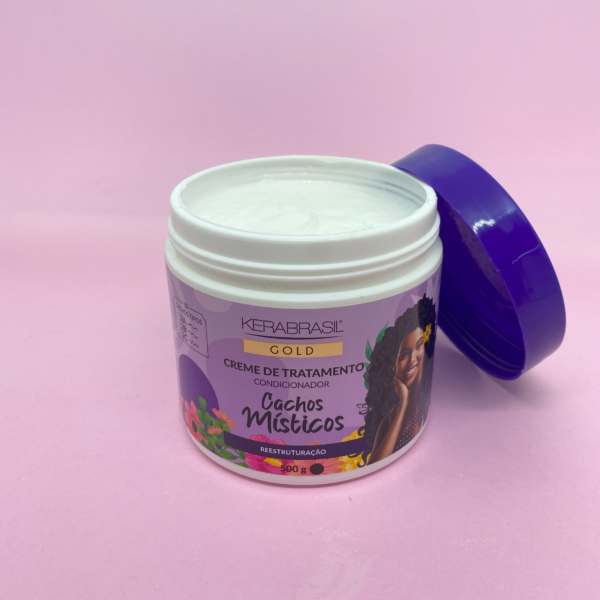 MÁSCARA DE TRATAMENTO KERABRASIL GOLD CACHOS MÍSTICOS 500G - Imagem 2