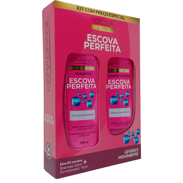 KIT SHAMPOO (230ML) E CONDICIONADOR (190ML) ESCOVA PERFEITA