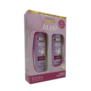 KIT SHAMPOO (230ML) E CONDICIONADOR (190ML) GARLIC ALHO