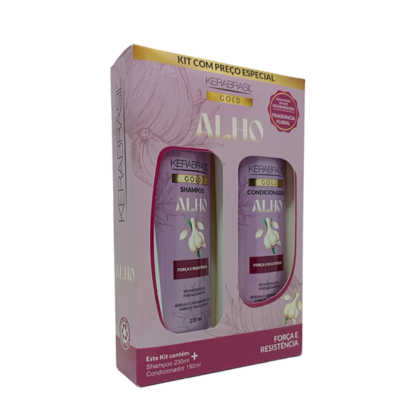 KIT SHAMPOO (230ML) E CONDICIONADOR (190ML) GARLIC ALHO
